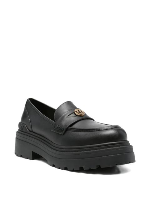 PINKO logo-plaque platform loafers - Black - zdjęcie produktu nr 2