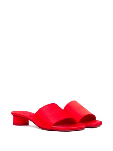 MM6 Maison Margiela embossed block-heel sandals - Red