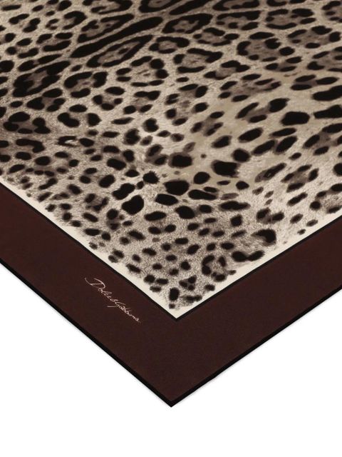 Dolce & Gabbana leopard-print silk scarf - Brown - zdjęcie produktu nr 2