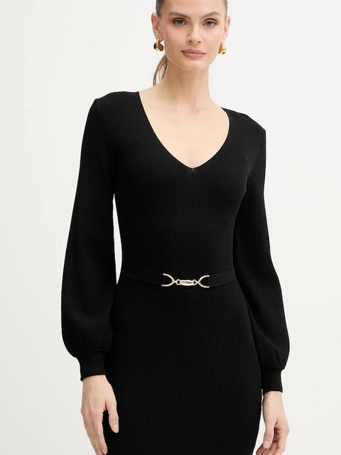 Morgan sukienka kolor czarny midi dopasowana RMROSA