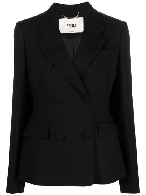 FENDI double-breasted draped blazer - Black - zdjęcie produktu nr 1