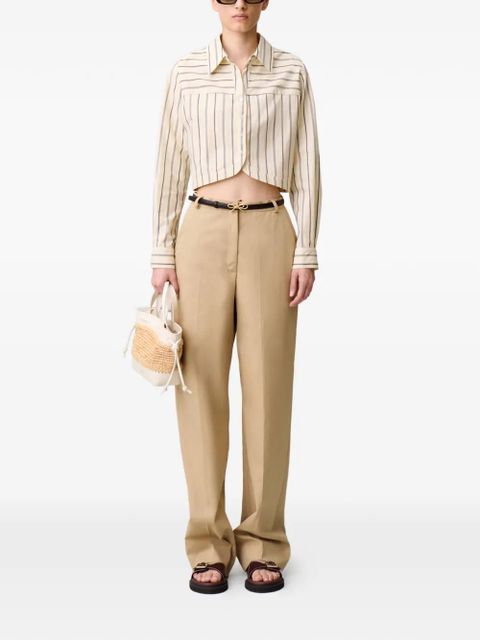 Claudie Pierlot striped-pattern cropped shirt - Neutrals - zdjęcie produktu nr 2