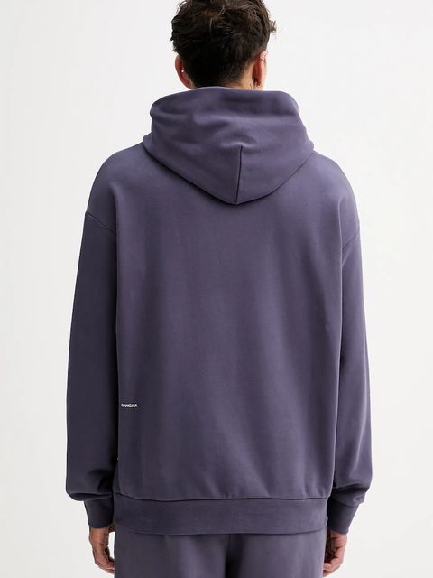 Pangaia bluza bawełniana kolor fioletowy z kapturem gładka 10000180