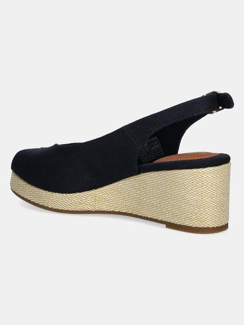 Tommy Hilfiger sandały FLAG MID WEDGE ESPAD SLINGBACK kolor granatowy FW0FW08595