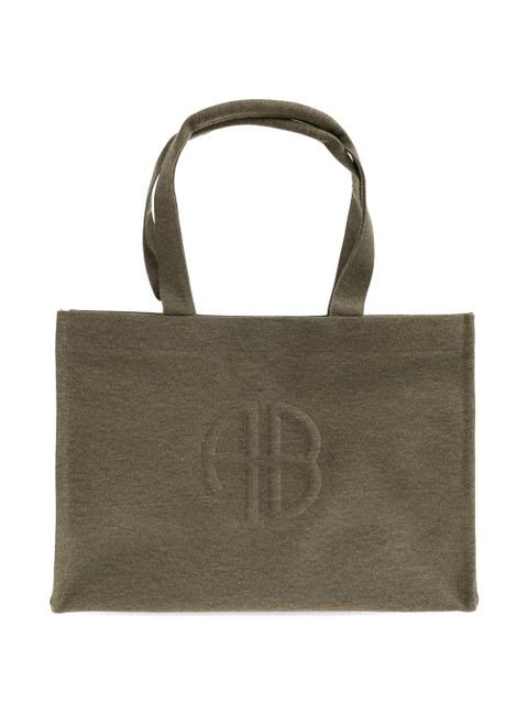 ANINE BING embossed logo tote bag - Green - zdjęcie produktu nr 1