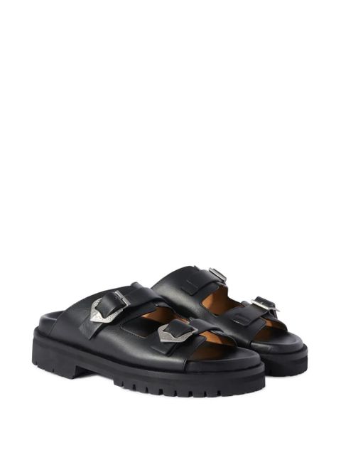 Off-White Bulk Arrow leather sandals - Black