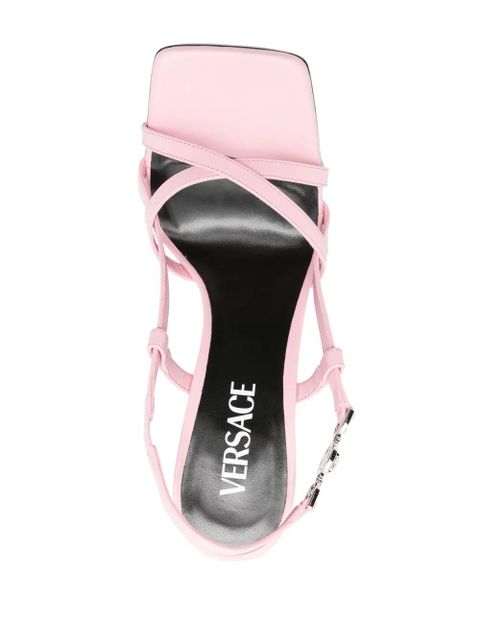 Versace Medusa-plaque 115mm leather sandals - Pink