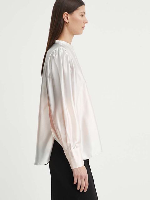 Bruuns Bazaar koszula FadingBBBlanca damska kolor beżowy regular ze stójką BBW3842