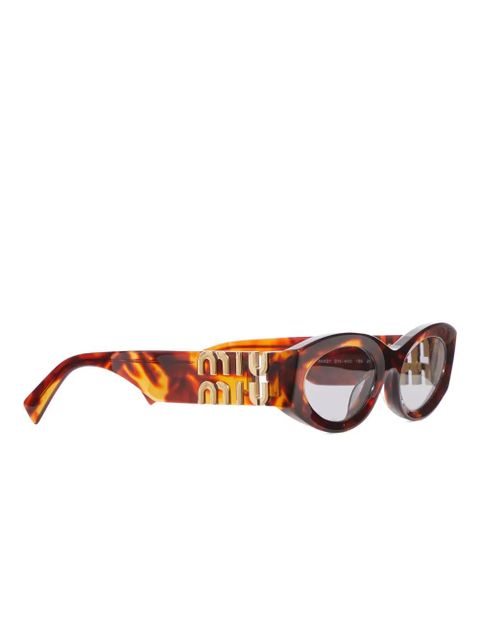 Miu Miu Eyewear oval-frame logo sunglasses - Brown - zdjęcie produktu nr 2