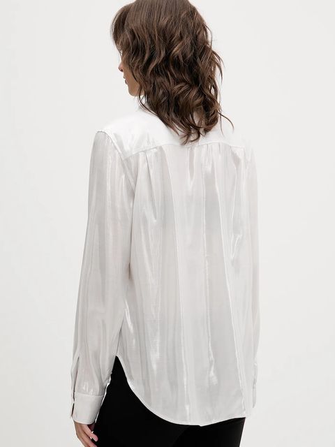 HUGO koszula damska kolor srebrny regular ze stójką 50548422