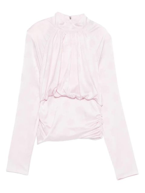 ROTATE BIRGER CHRISTENSEN floral-jacquard long-sleeve blouse - Pink - zdjęcie produktu nr 1