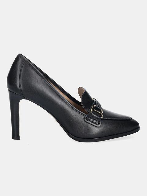 Lauren Ralph Lauren czółenka skórzane Tasha Tl kolor czarny na słupku 802P04169001