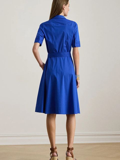 Lauren Ralph Lauren sukienka kolor niebieski mini rozkloszowana 200748950