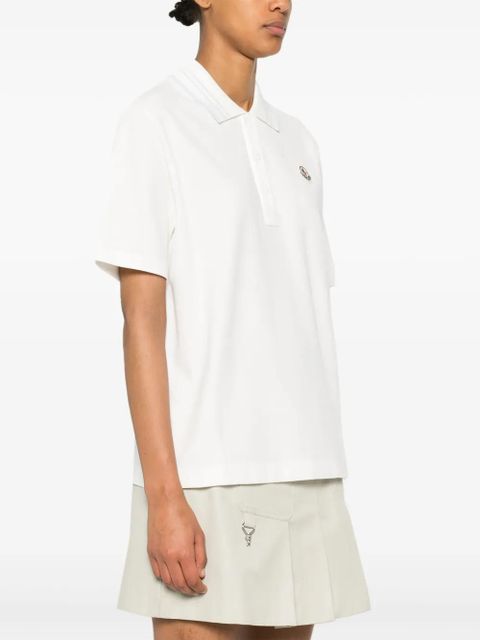 Moncler appliqué-logo cotton polo shirt - Neutrals