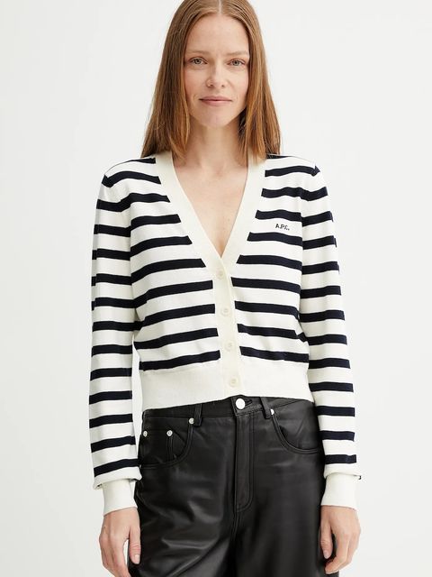 A.P.C. kardigan bawełniany cardigan gaelle damski kolor beżowy lekki COGDK.F22312 - zdjęcie produktu nr 1