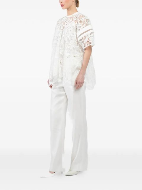 3.1 Phillip Lim Flounce lace panel blouse - White