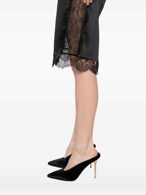 TOM FORD lace-trimmed satin skirt - Black