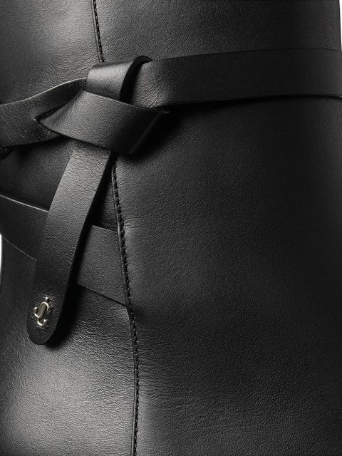 Jimmy Choo 70mm braided-strap block-heel boots - Black