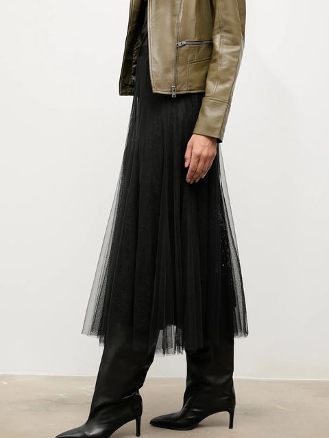 Answear.LAB spódnica kolor czarny maxi rozkloszowana