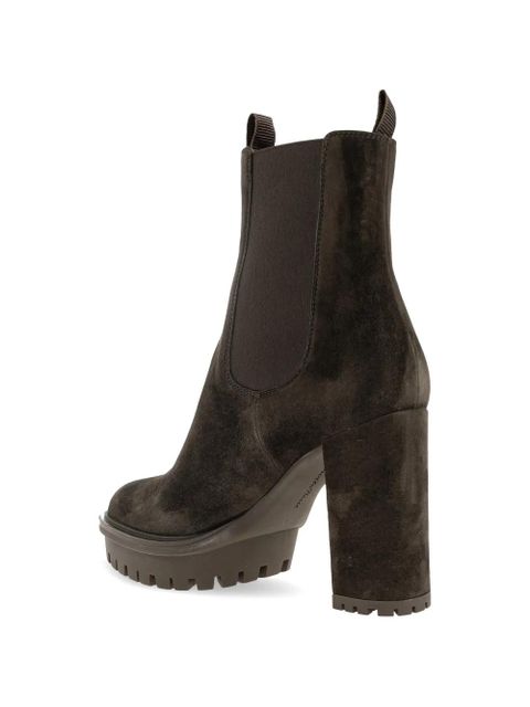 Gianvito Rossi Barry suede platform ankle boots - Green