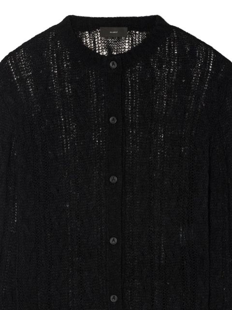 Alanui button-front open-knit cardigan - Black - zdjęcie produktu nr 2