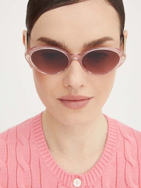 Versace okulary przeciwsłoneczne damskie kolor różowy 0VE4469
