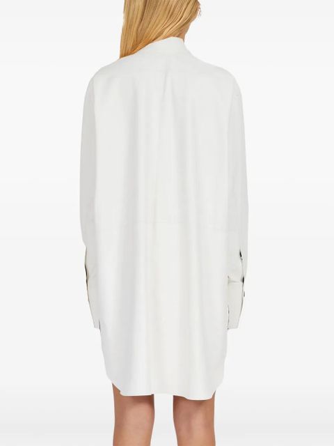 Ferragamo frog-collar long-sleeved kaftan - White
