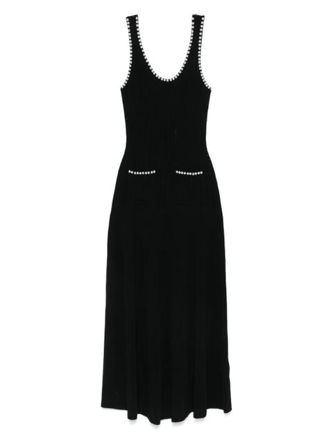 SANDRO faux-pearl embellished midi dress - Black - zdjęcie produktu nr 1