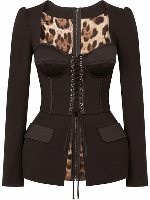 Dolce & Gabbana lace-up satin corset top - Black - zdjęcie produktu nr 1
