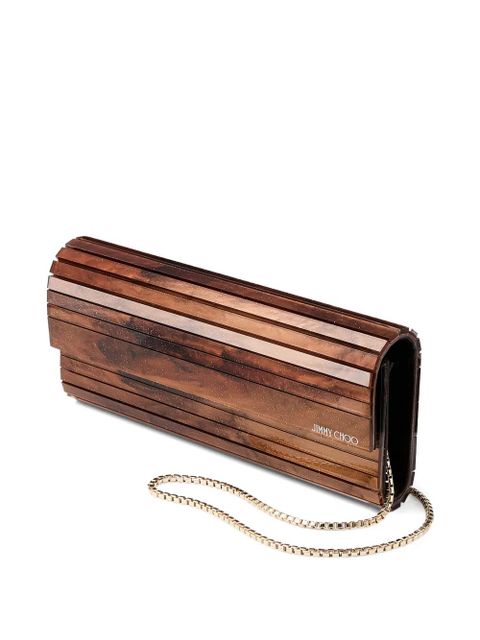 Jimmy Choo Sweetie ridged chain clutch bag - Brown - zdjęcie produktu nr 2