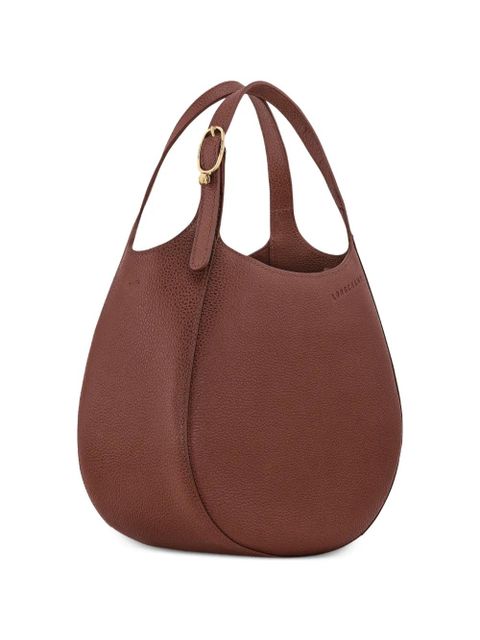 Longchamp small Le Foulonné grained-leather tote bag - Brown