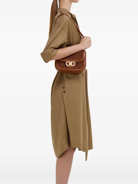 Ferragamo double Gancini North-South crossbody bag (XS) - Brown - zdjęcie produktu nr 2