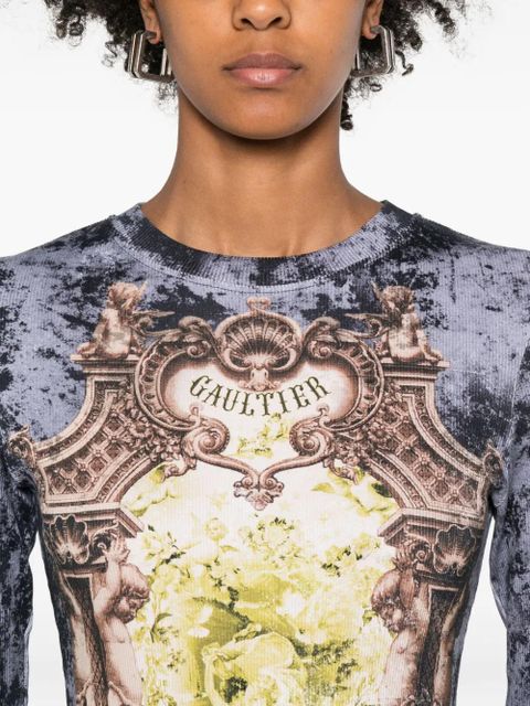 Jean Paul Gaultier Médaillon-print maxi dress - Blue