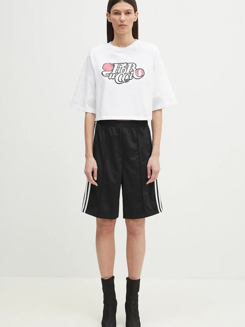 Fiorucci t-shirt bawełniany Curly Lollipop Logo Cropped Padded damski kolor biały U02SPTSH106CJ01WH01