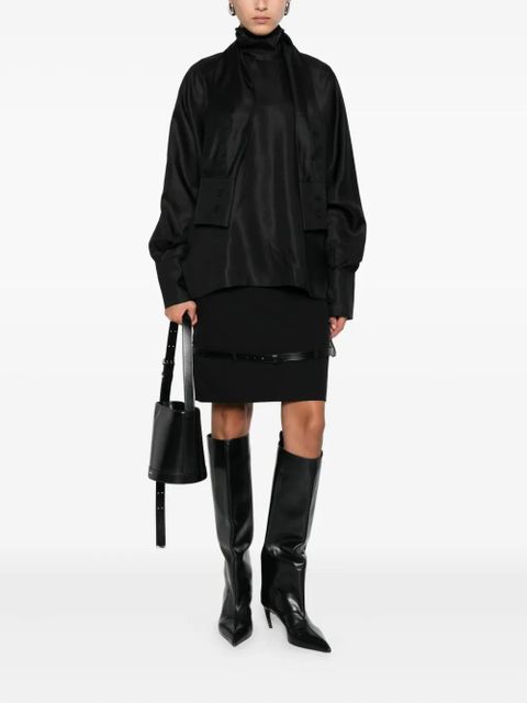 Róhe high-neck satin top - Black - zdjęcie produktu nr 2