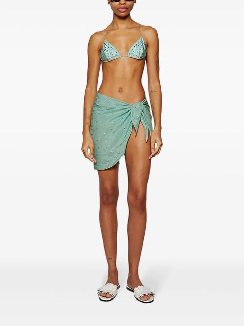 Oséree Gem crystal-embellished pareo - Green