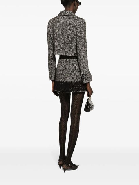 Dolce & Gabbana tweed cropped jacket - Brown