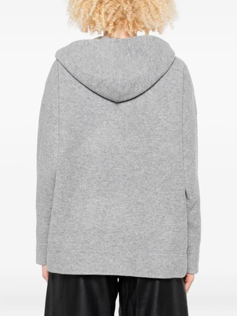 Max Mara zip-up wool-blend hoodie - Grey