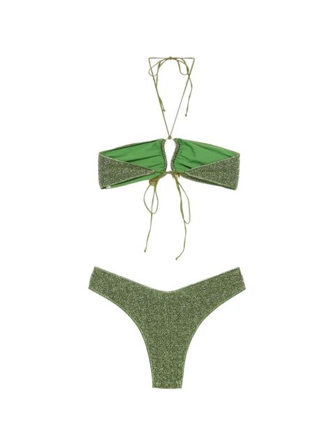 Oséree Lumiere stones bandeau bikini - Green - zdjęcie produktu nr 2