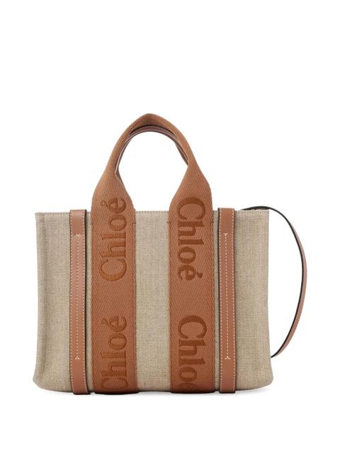 Chloé Woody logo-strap tote bag - Neutrals - zdjęcie produktu nr 2
