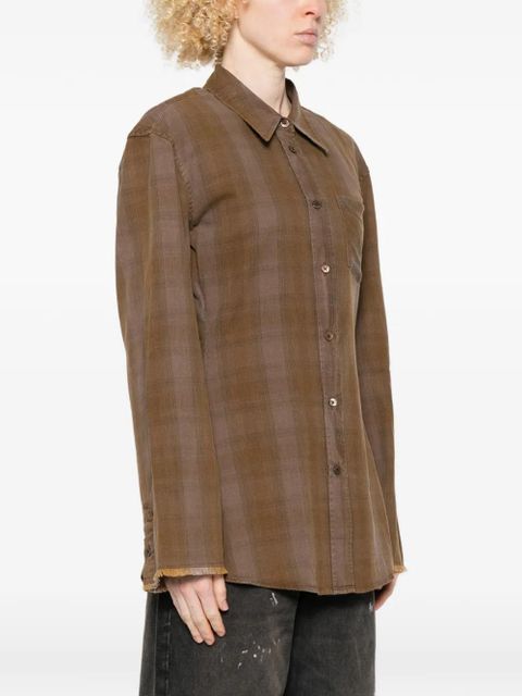 OUR LEGACY Daisy checked pocket shirt - Brown