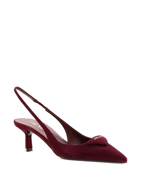 Prada 55mm logo-detail slingback pumps - Red - zdjęcie produktu nr 2