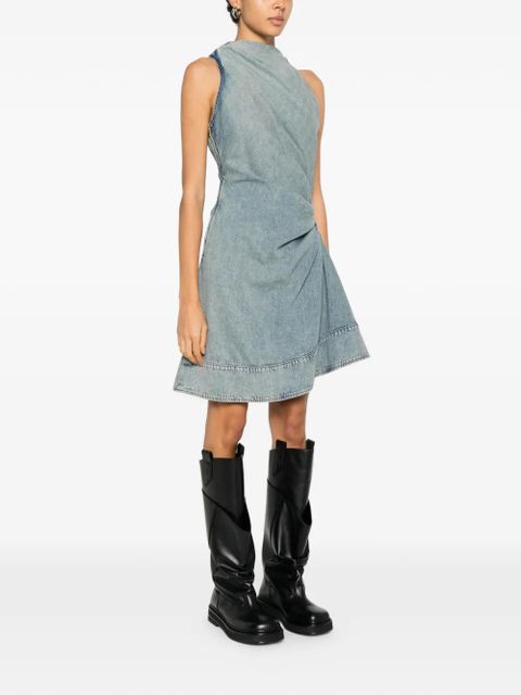 Alexander McQueen draped sleeveless midi dress - Blue