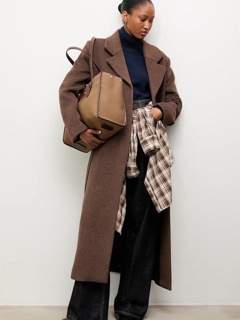 Answear.LAB płaszcz damski kolor brązowy przejściowy