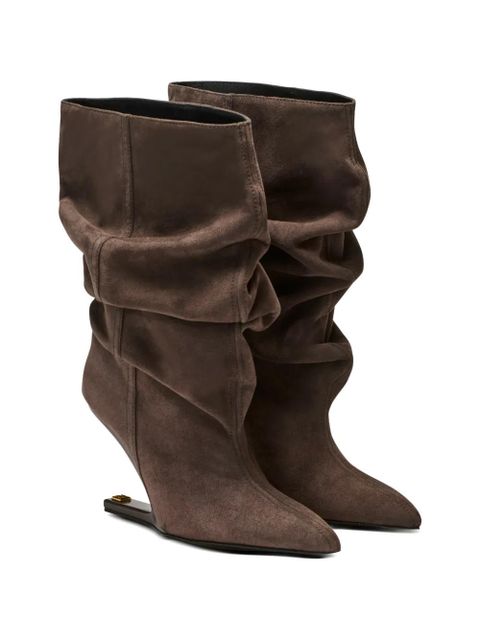 Balmain No Wedge suede ankle boots - Brown - zdjęcie produktu nr 2
