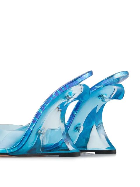 Aquazzura 105mm waves-print sculpted heeled sandals - Blue