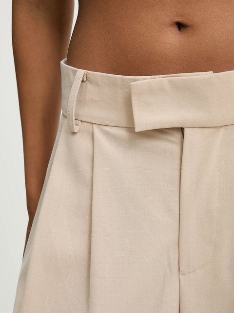 Answear.LAB szorty z domieszką wełny damskie kolor beżowy gładkie high waist