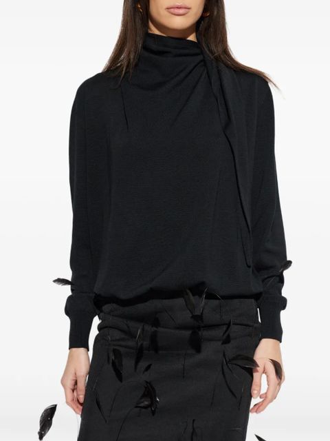 Jil Sander roll-neck draped sweater - Black - zdjęcie produktu nr 1