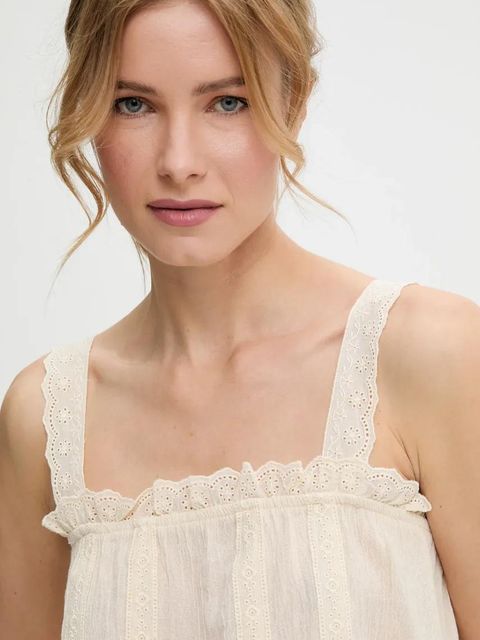 Answear.LAB bluzka i szorty bawełniane damski kolor beżowy