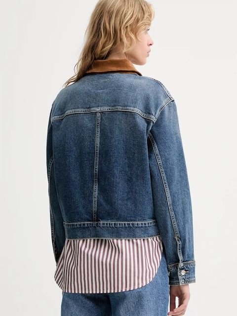 Marc O'Polo kurtka jeansowa kolor niebieski przejściowa 508910225011